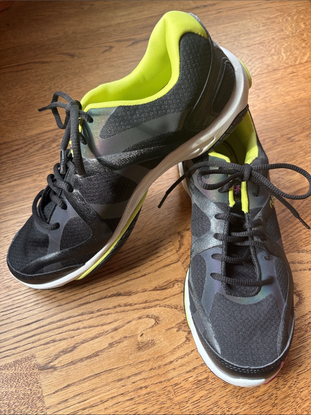 Ryka Black Athletic Shoes with Neon Yellow Accents